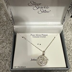 Silver-Plated Heart Pendant Necklace